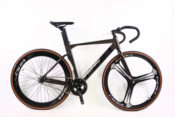 Xe đạp Fixed Gear nhôm 3 Calli màu nâu